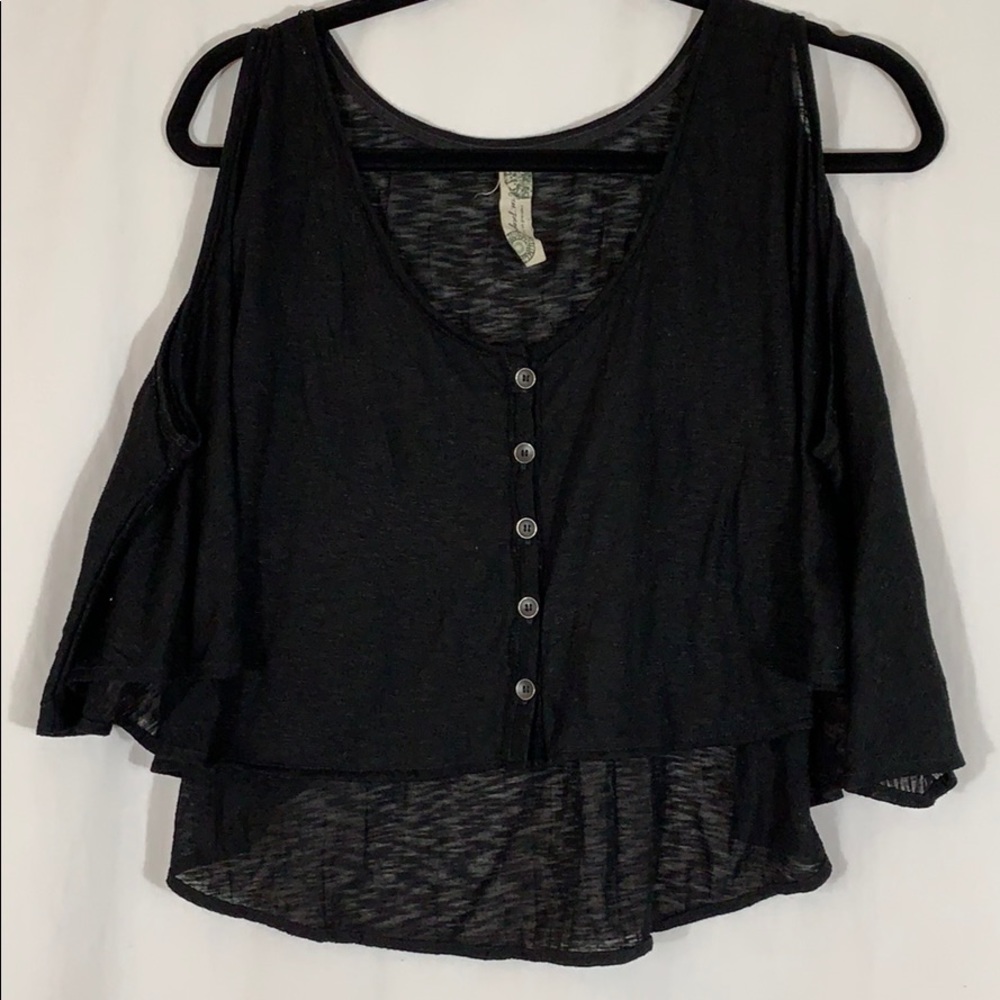 Free People Black Flowy Tank